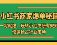 小红书爆单秘籍：玩转小红书所有规则，快速抢占行业市场