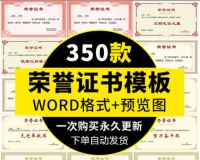 公司学校荣誉证书/学生员工个人奖状（可编辑word模板）